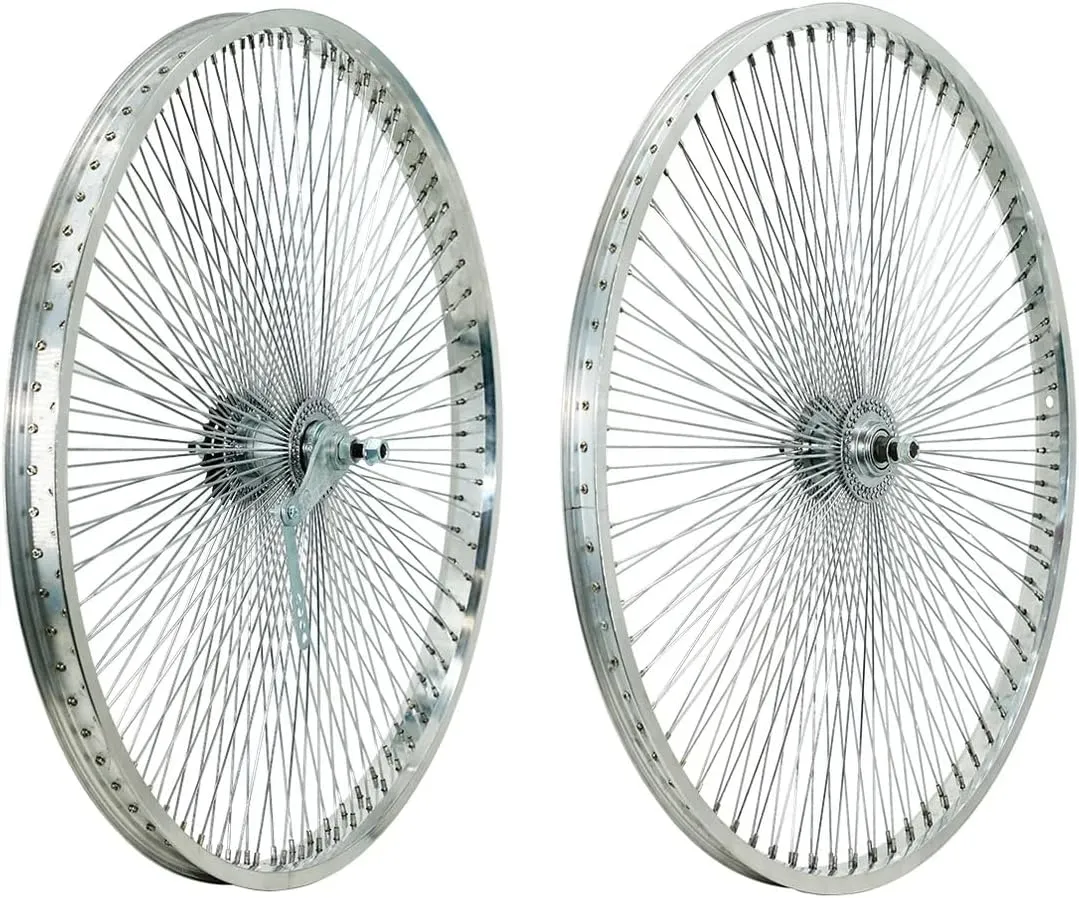 MICARGI 20" /26“ BMX/Lowrider Wheel Set,Alloy Integrated Molding CNC Finishing Surface/140 Hole Aluminum Alloy Retro Style Rim Wheel Set