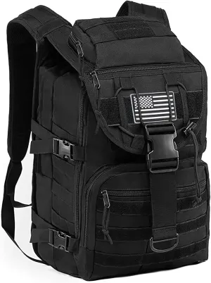 Military Tactical Backpack for Men 35L Army Assault Hiking Camping Backpacks with Molle System (Black)