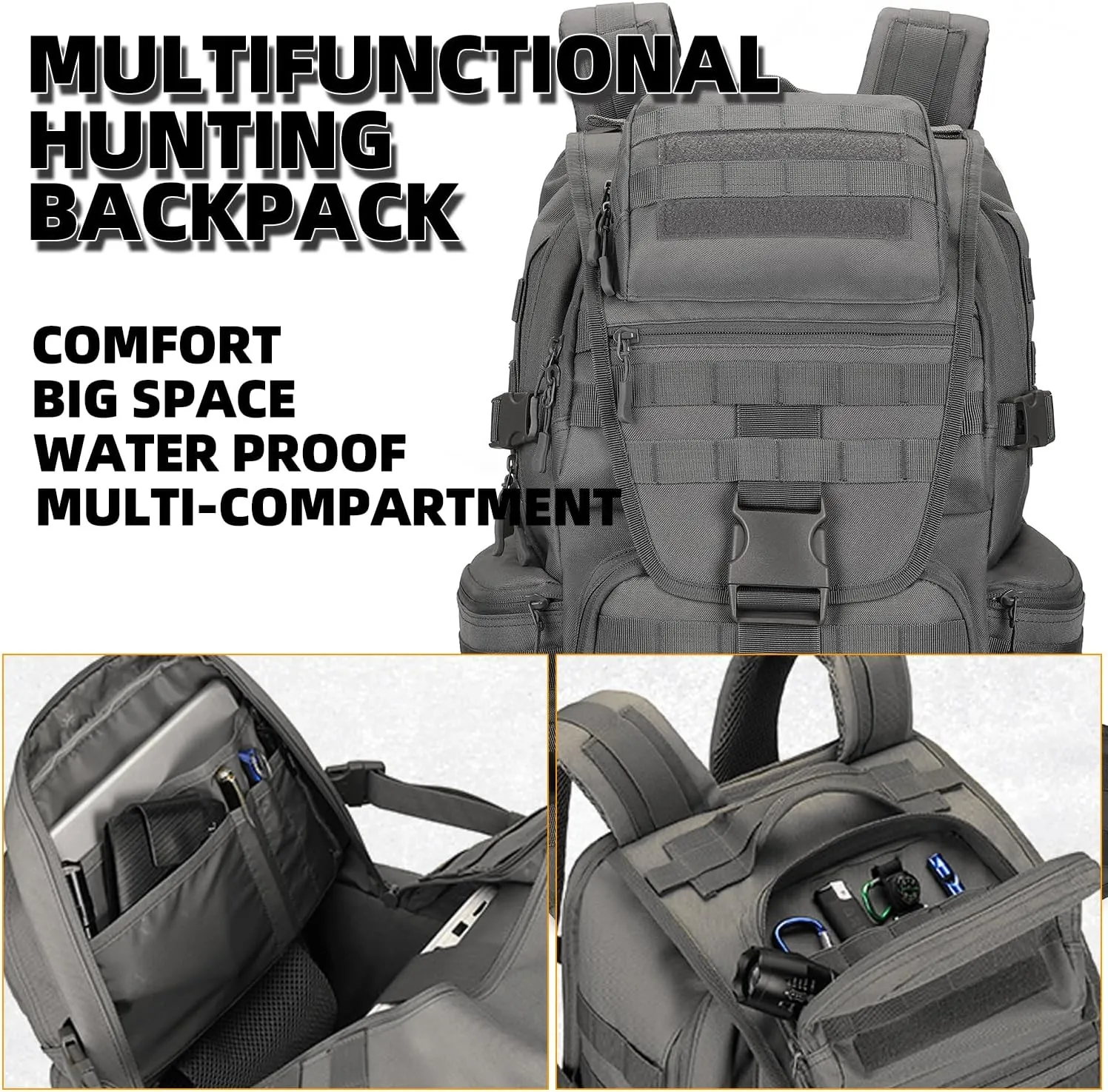 Military Tactical Backpack Waterproof Outdoor Hunting Backpack Large Capacity Hunting Day Pack