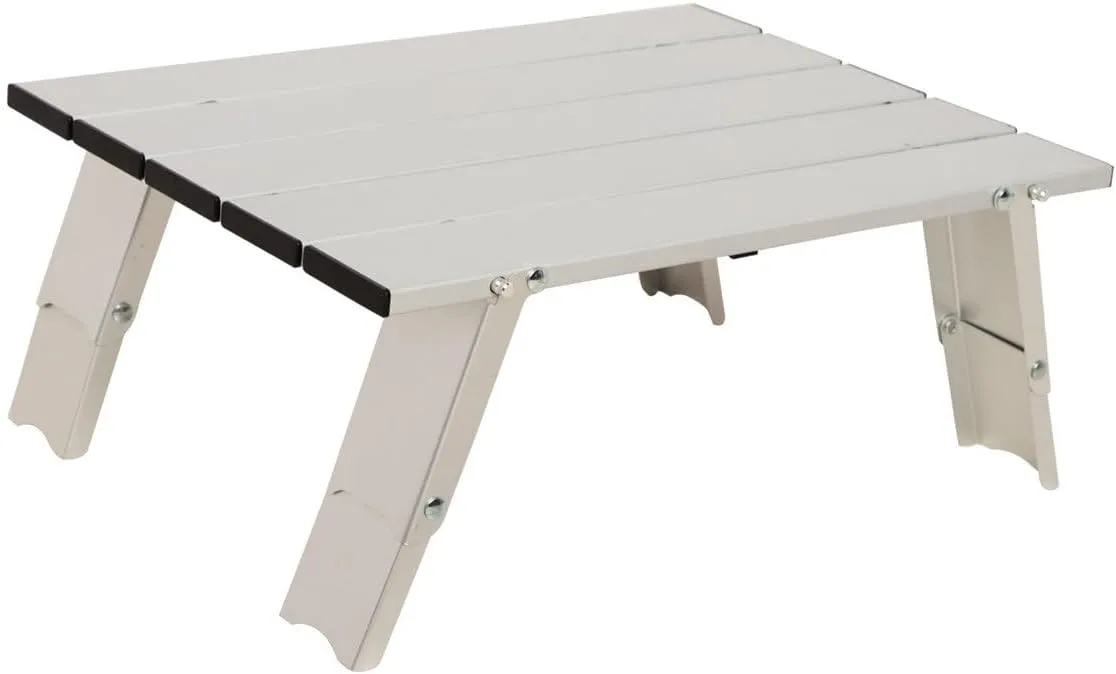 Mini Compact Aluminum Table for Camping - Portable Aluminum-Top Folding Table with Aluminum Frame for Backpacking, Hiking, and Camping (Made by Caddis Sports)