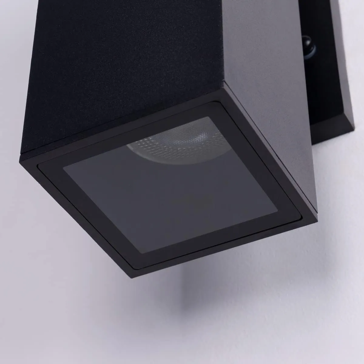 mirrea Modern Outdoor Porch Light Patio Light in 2 Lights with Aluminum Rectangular Tube and Tempered Glass Cover Waterproof Wall Sconce 2 Pack (Matte Black)