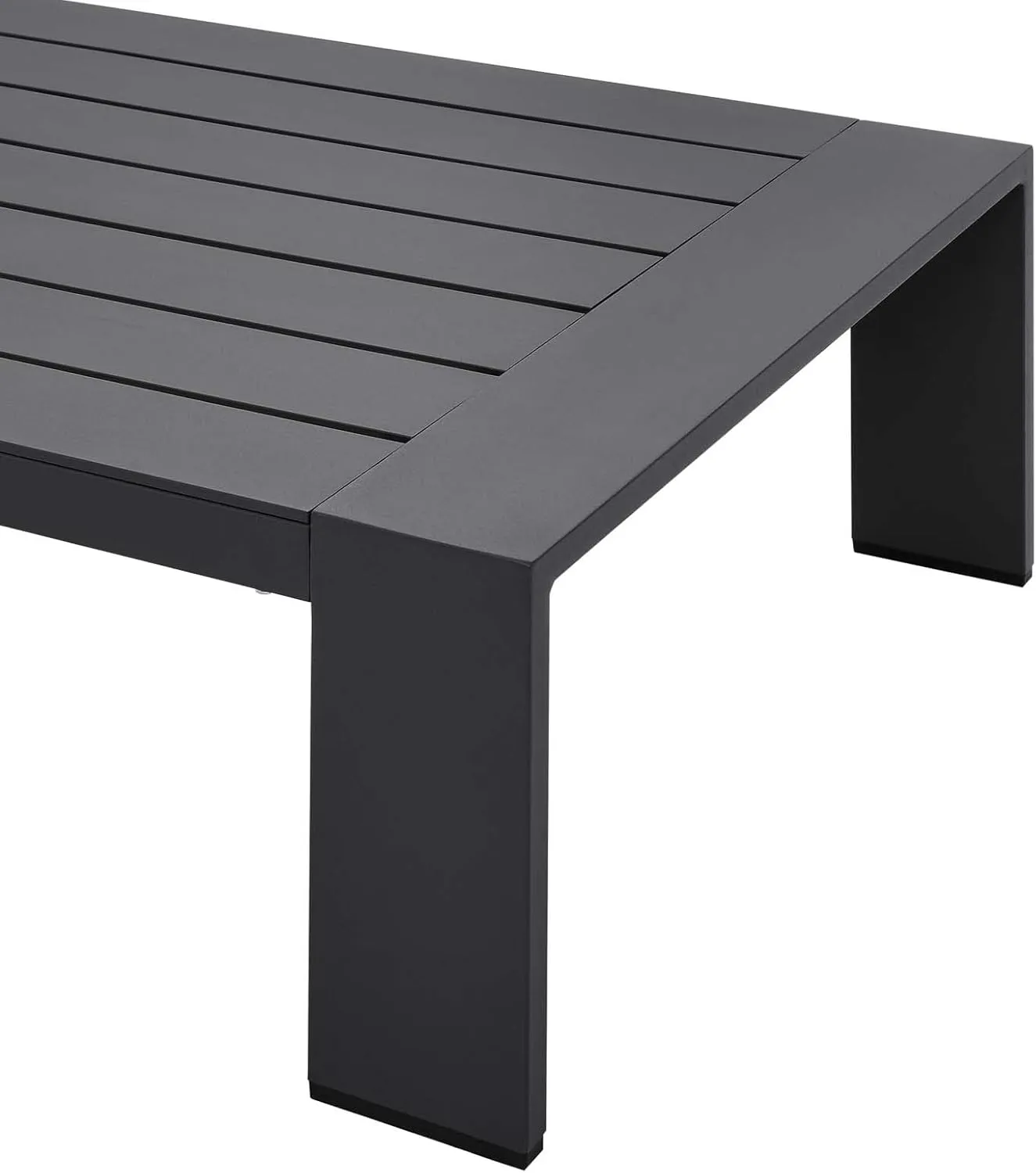 Modway Tahoe Aluminum Outdoor Patio Coffee Table in Gray