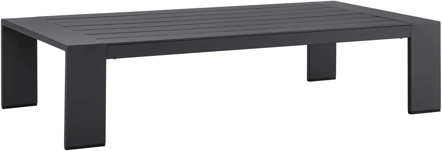 Modway Tahoe Aluminum Outdoor Patio Coffee Table in Gray