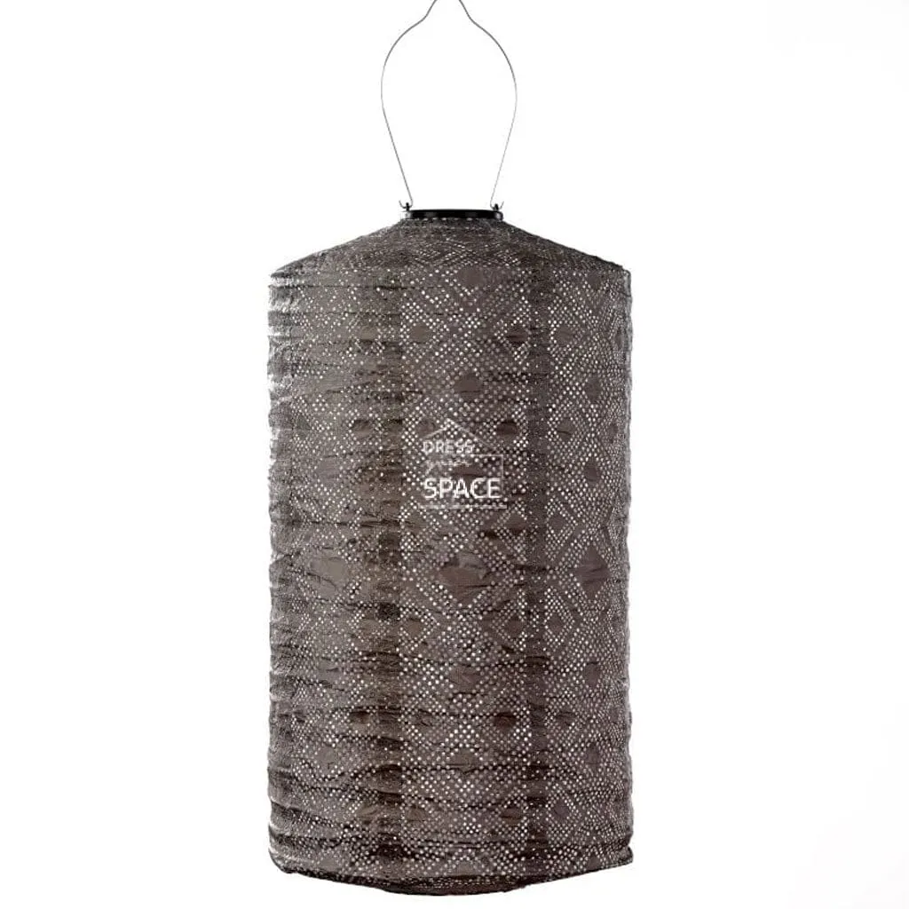 Mosaic Cylinder 28  - Taupe - Solar Lantern