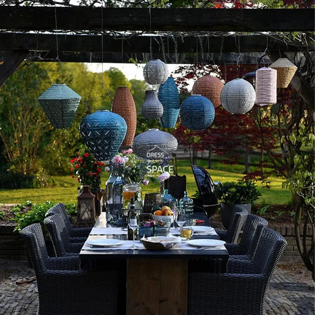 Mosaic Cylinder 28  - Taupe - Solar Lantern
