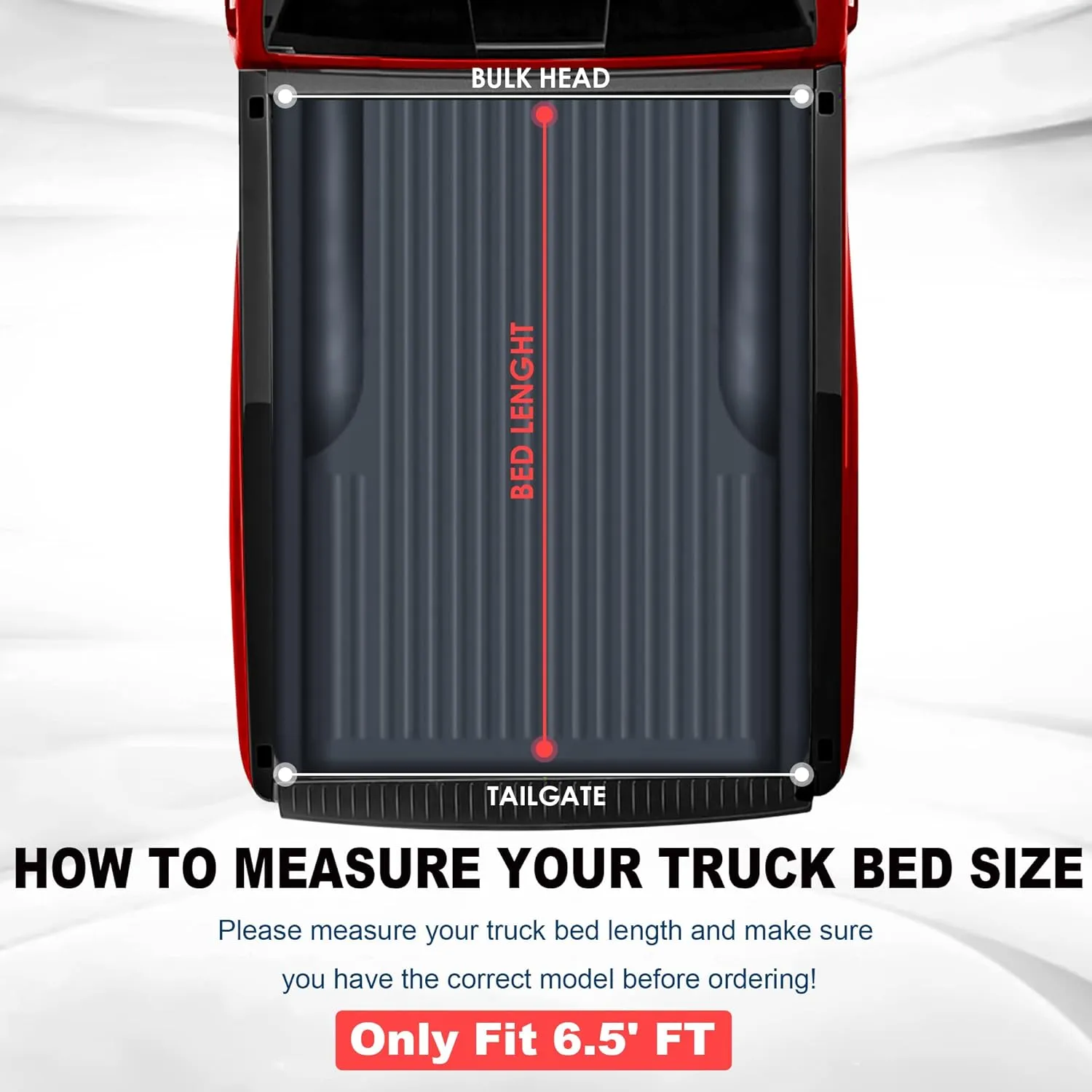 MOSTPLUS Quad 4-Fold Soft Folding Truck Bed Tonneau Cover Compatible for 2015-2025 Ford F150 F-150 Bed Fourth Fold Styleside (6.5 FT)