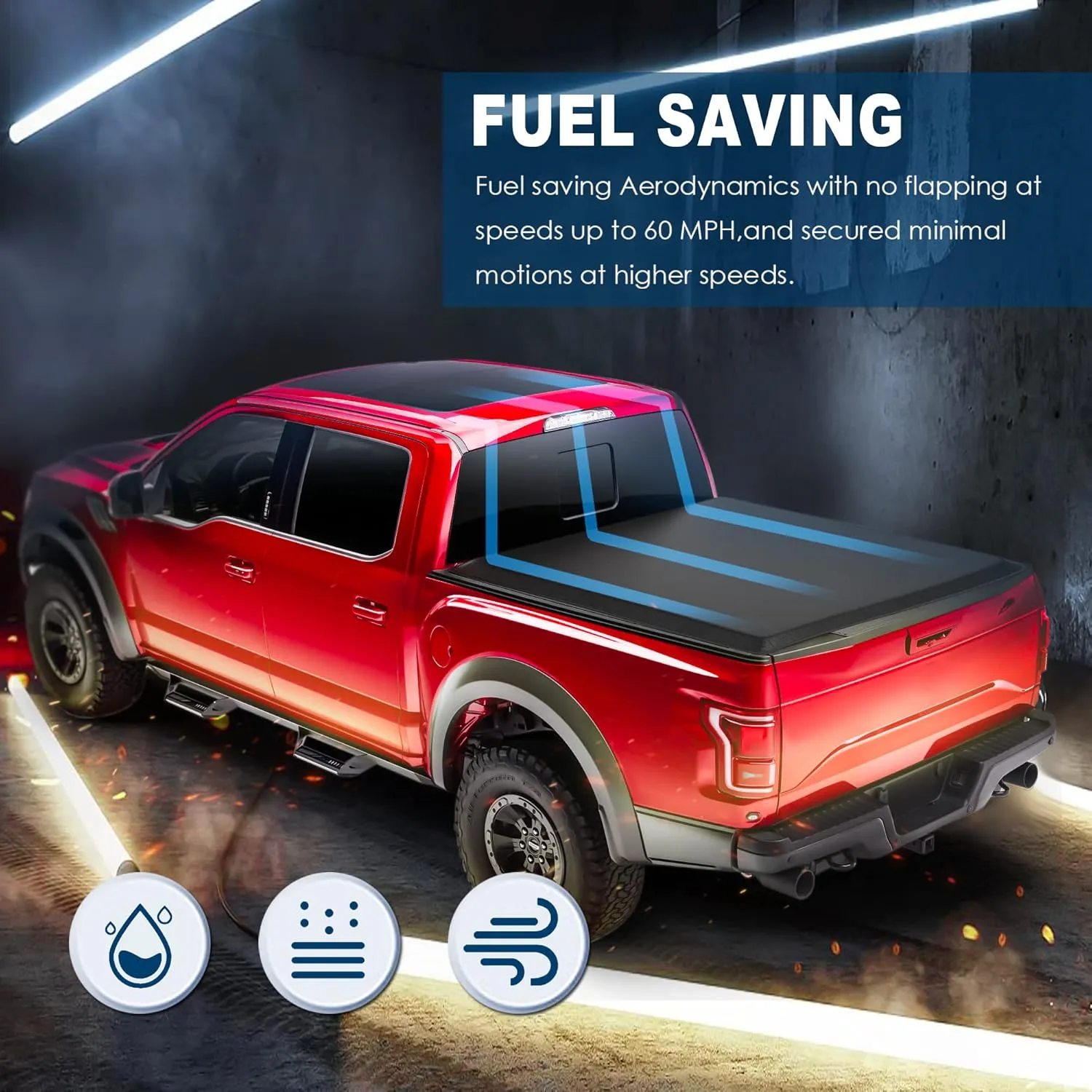 MOSTPLUS Quad 4-Fold Soft Folding Truck Bed Tonneau Cover Compatible for 2015-2025 Ford F150 F-150 Bed Fourth Fold Styleside (6.5 FT)