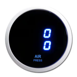 MOTOR METER RACING 52mm 2-1/16" Digital Dual Air Pressure Gauge Air Ride & Air Bag Suspension System Blue LED 220 PSI