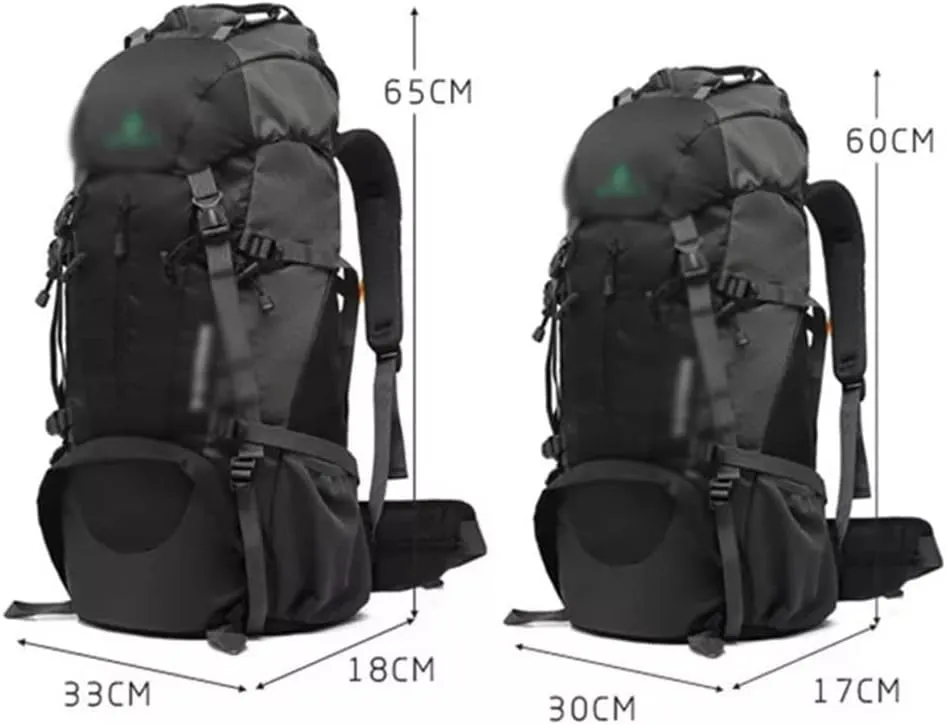 Mountaineering backpack hiking camping backpack large capacity mountaineering bag men 50L/60L(Argento,60L)