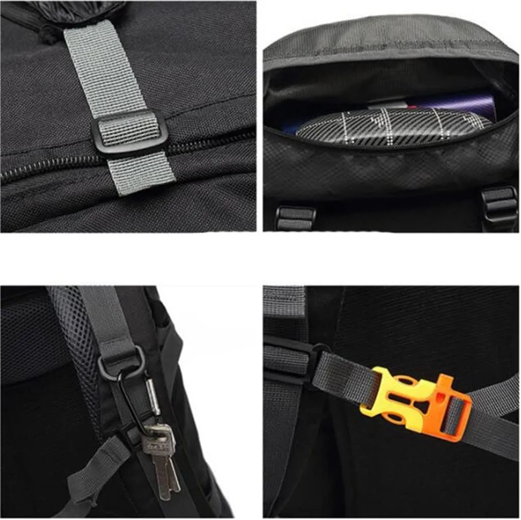 Mountaineering backpack hiking camping backpack large capacity mountaineering bag men 50L/60L(Argento,60L)