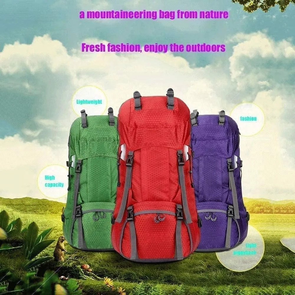 Mountaineering backpack， Internal Frame Backpack; High-Performance Backpack for Backpacking, Hiking。(Purple)