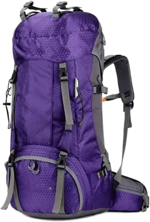 Mountaineering backpack， Internal Frame Backpack; High-Performance Backpack for Backpacking, Hiking。(Purple)