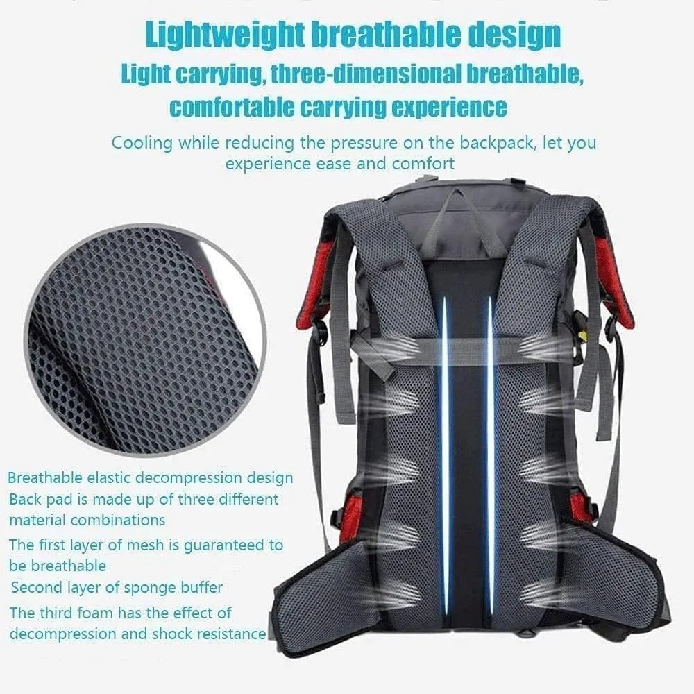 Mountaineering backpack， Internal Frame Backpack; High-Performance Backpack for Backpacking, Hiking。(Purple)