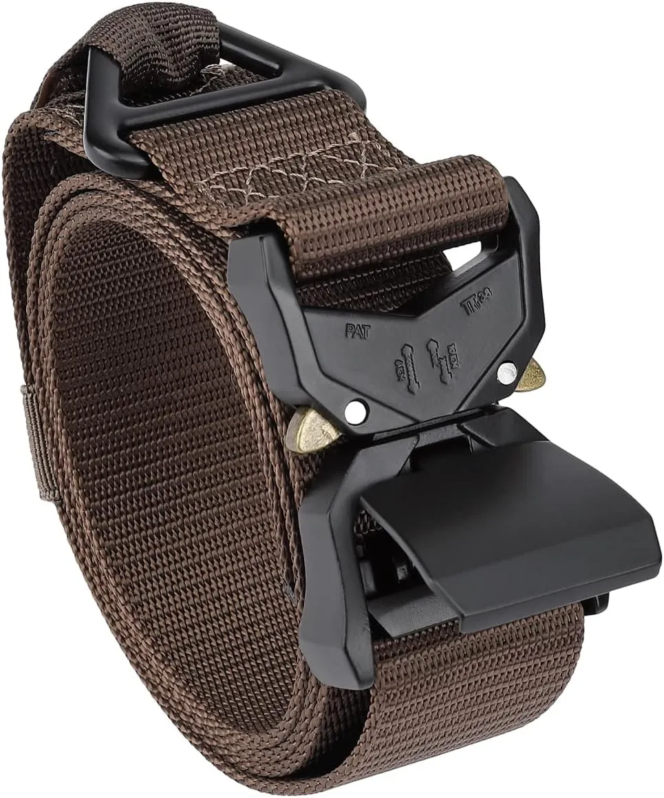 MOZETO Tactical Belt for Men 1.5" Nylon Combat Work Emt Heavy Duty Belt with Quick Release Talon Buckle