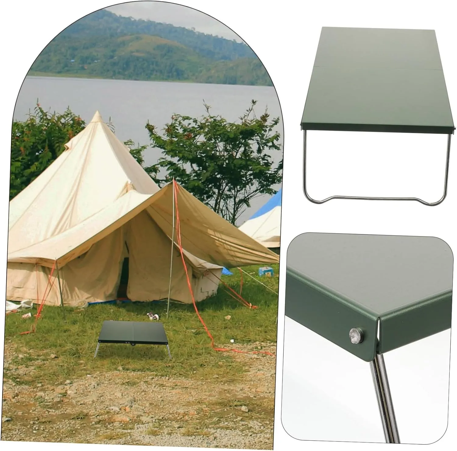 Multipurpose Camping Table Portable Stainless Steel Folding Outdoor Grill Compact for Camping