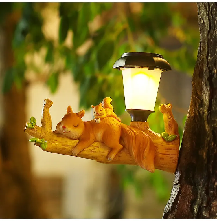 New Garden LED Solar Light Squirrel Sloth resin Hanging Light Outdoor Garden Decorative Light