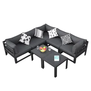 NICESOUL Aluminum Patio Sofa with Table 5 Seater 7-Piece