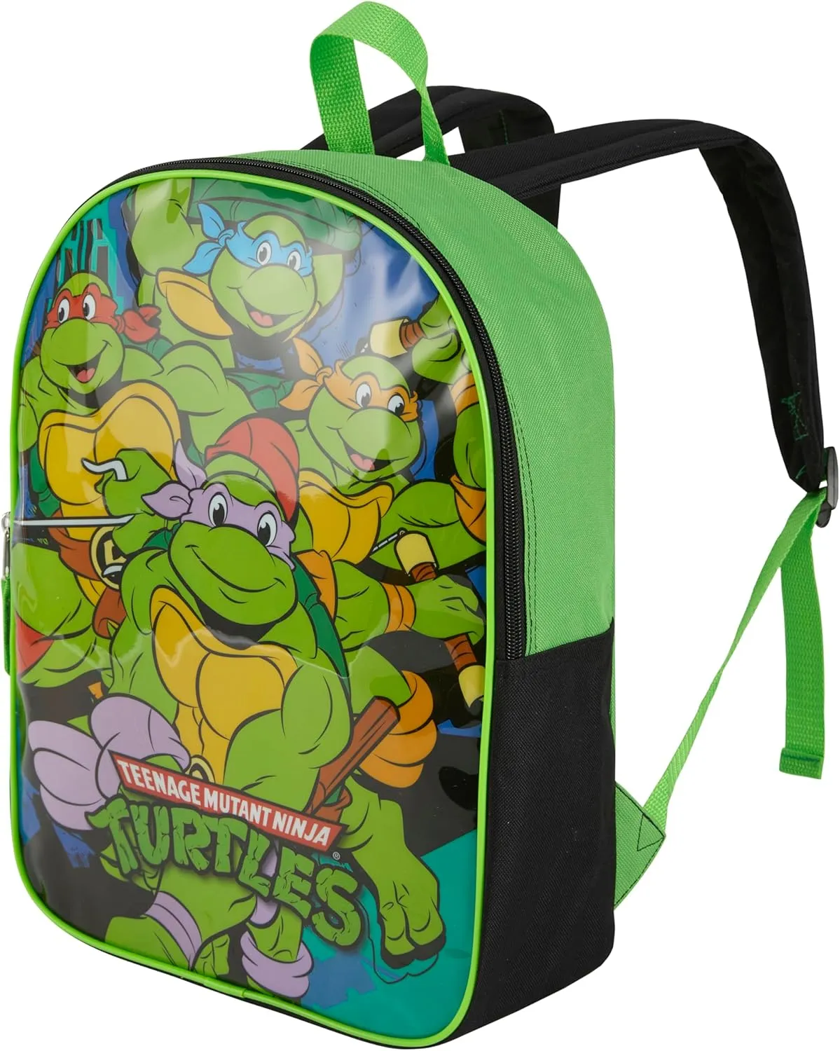 Nickelodeon Teenage Mutant Ninja Turtles Backpack for Kids 15” | Cool TMNT Bookbag for Boys | Padded Straps & Large Zip Compartment | TMNT Back to School Supplies