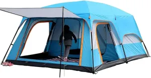 NIEH Outdoor Yurt Tent 5-8 Person Large Family Camping Tents for Festival, Hiking with Living Room and Separate Rooms 4 Season Tents Big Family Shelter Waterproof Tent