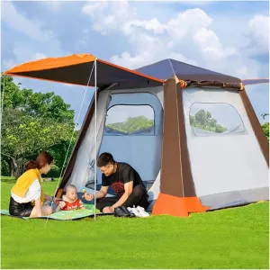 NIEH Tents, 4 Person Tent for Camping, Easy Set Up Camping Tent with Moisture-Proof Pad, Hydraulic Tents Family Tent Waterproof, Family Camp Tent for Outdoor Survival Travel