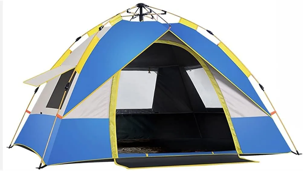 NIEH Tents Dome Frame Pop-Up Outdoor Camping Thick Rainstorm 3-4 People Automatic Pop-up Sunscreen Quick-Open Outdoor Camping Light Portable