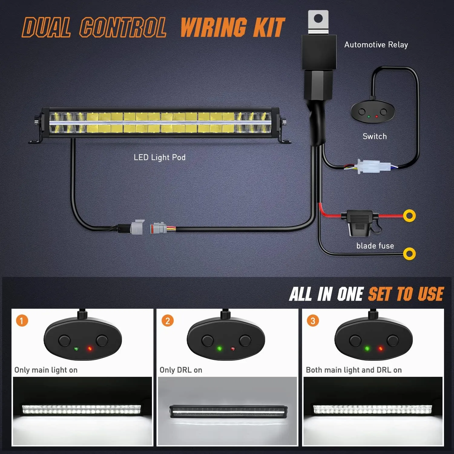 Nilight 30 Inch LED Light Bar DRL 240W 24800LM Anti-Glare Flood Spot Offroad Driving Lamp IP68 w/ 12AWG DT Connector Wiring Harness for Pickup Truck SUV ATV UTV Boat 4x4 Jeep