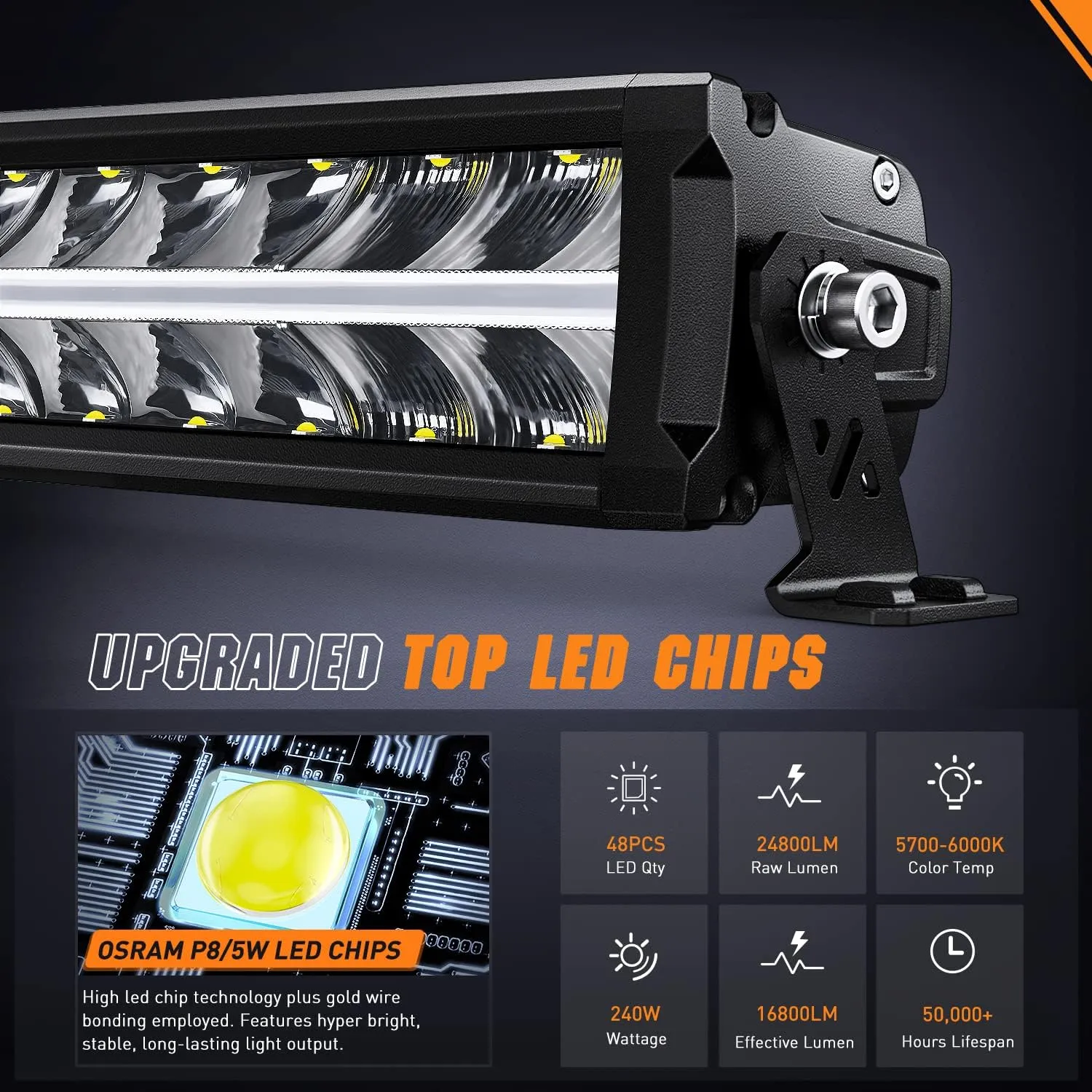 Nilight 30 Inch LED Light Bar DRL 240W 24800LM Anti-Glare Flood Spot Offroad Driving Lamp IP68 w/ 12AWG DT Connector Wiring Harness for Pickup Truck SUV ATV UTV Boat 4x4 Jeep