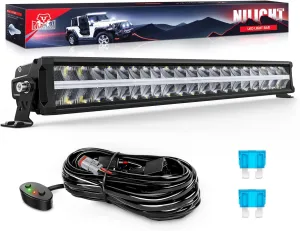 Nilight 30 Inch LED Light Bar DRL 240W 24800LM Anti-Glare Flood Spot Offroad Driving Lamp IP68 w/ 12AWG DT Connector Wiring Harness for Pickup Truck SUV ATV UTV Boat 4x4 Jeep