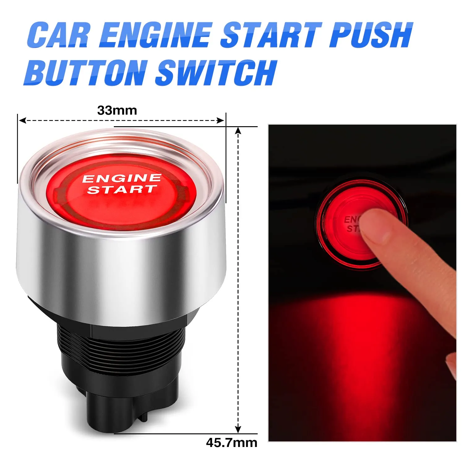 Nilight Ignition Rocker Switch Panel 12V 4 in 1 with Engine Push Button Toggle Switches with Relay Wiring Harness LED for RV Truck Racing Car Boat Marine Trailer