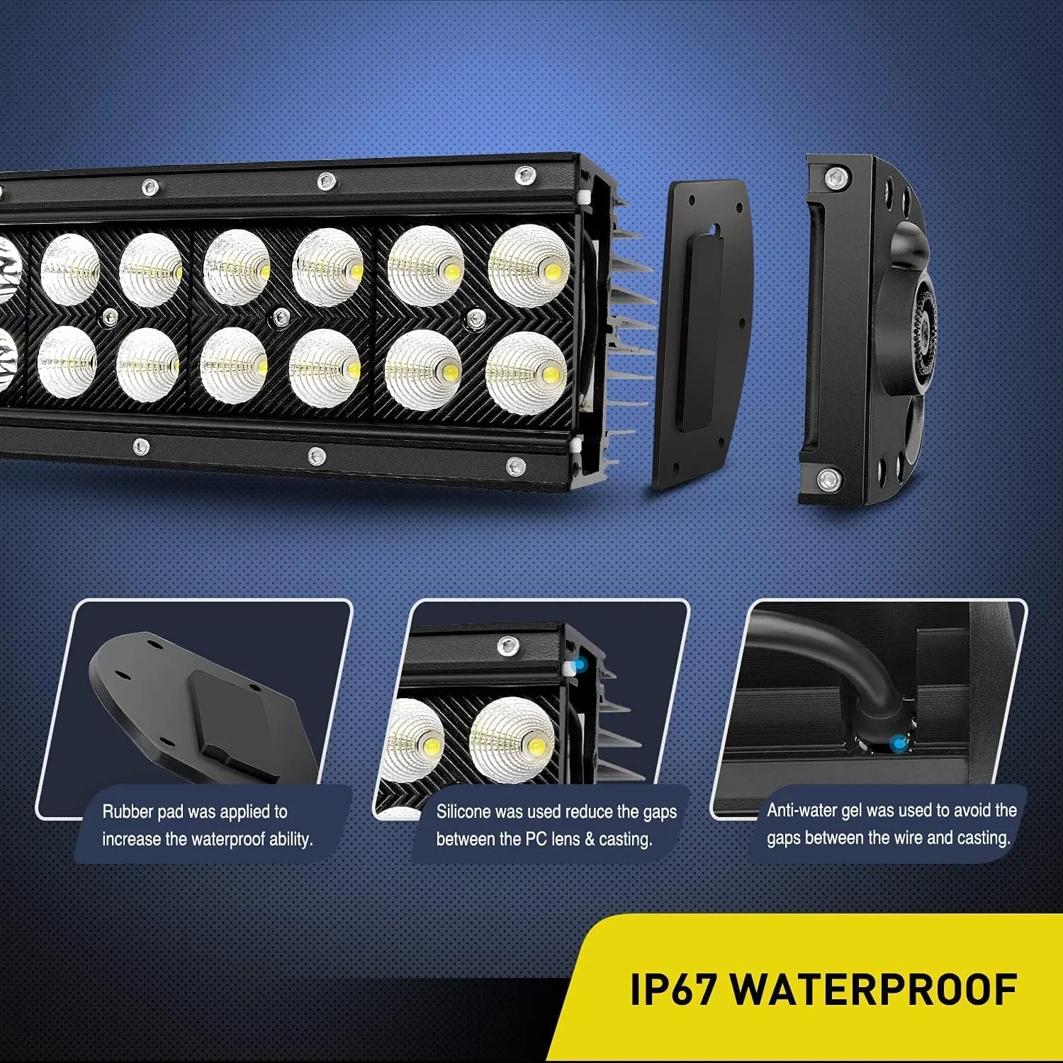 Nilight - ZH410 32Inch 180W Curved LED Light Bar Work Light Spot Flood Combo Offroad Driving Lights with 16AWG Wiring Harness Kit， 2 Year Warranty