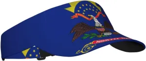 North Dakota State Flag Print Sports Sun Visor Hats Adjustable Adult Sunscreen Visor Cap for Men Women. Black