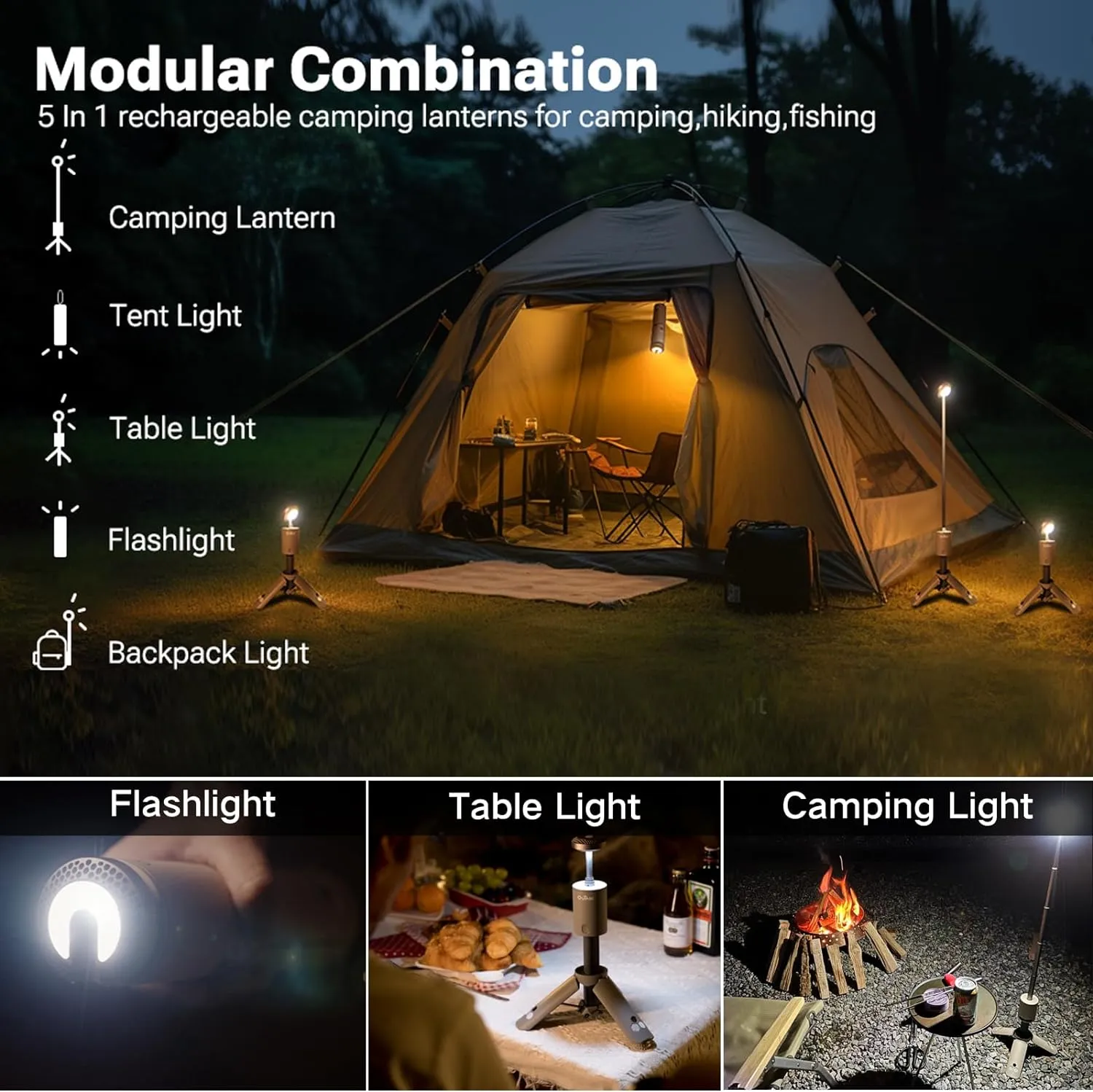 O2W SELECTION OUTASK Multifunctional Outdoor Extendable Light, Desert Yellow