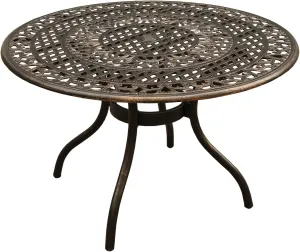 Oakland Living Ornate Outdoor Mesh Aluminum 48-in Black Round Patio Dining Table