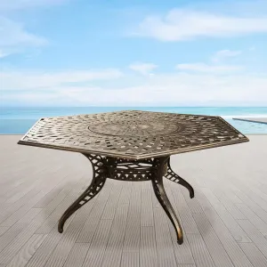 Oakland Living Outdoor Aluminum 63" Hexagon Table, Bronze