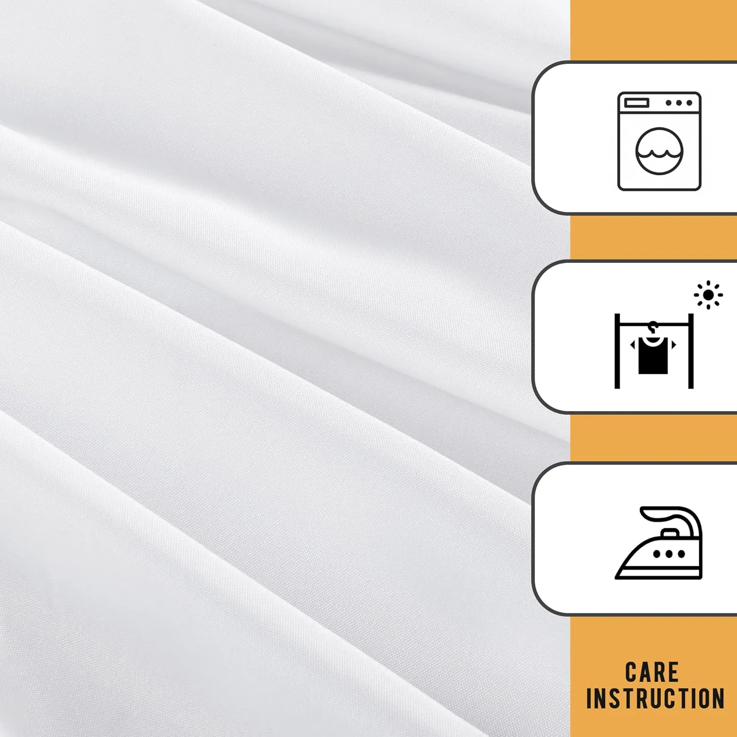 Obstal 4 Pack White Tablecloth Fitted Table Clothes for 6 Foot Rectangle Tables - Water Resistant Washable Fabric Polyester Rectangle Table Cover for Outdoor/Indoor Uses?72L x 30W x 30H Inches, White?