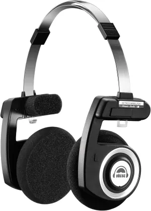 okcsc Classic On-Ear Headphones, Retro Style, BT Wireless Retro Headphones, Ultra Lightweight Retro Headsts/Bullt-in Mic/40mm Class Composite Film/BT 5.3 & Wired Two Connection Modes, BT/Black