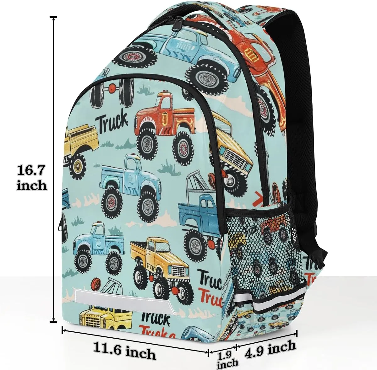 OSAM SPACE Cartoon Truck Mini Backpack Women Men Lightweight Carry On Travel Backpack Cute Small Backpacks for Hiking Gym