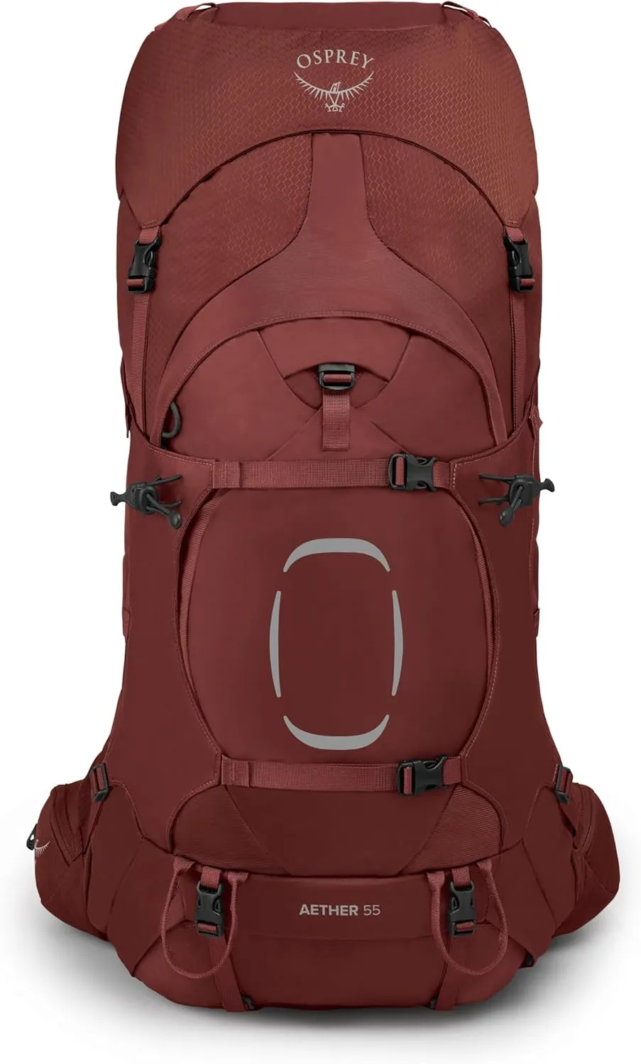 Osprey Aether 55L Men's Backpacking Backpack, Deep Acorn Red, S/M