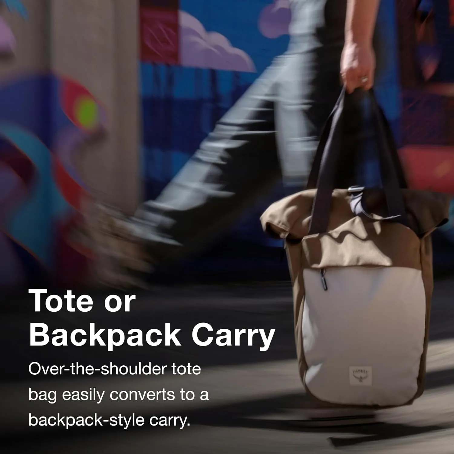 Osprey Arcane Zip Top Tote Backpack, Earl Grey/Sandy Grey Heather