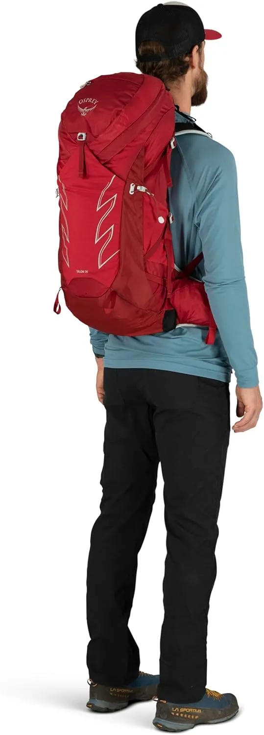 Osprey Talon 36L Men's Hiking Backpack with Hipbelt, Stealth Black, Large/X-Large