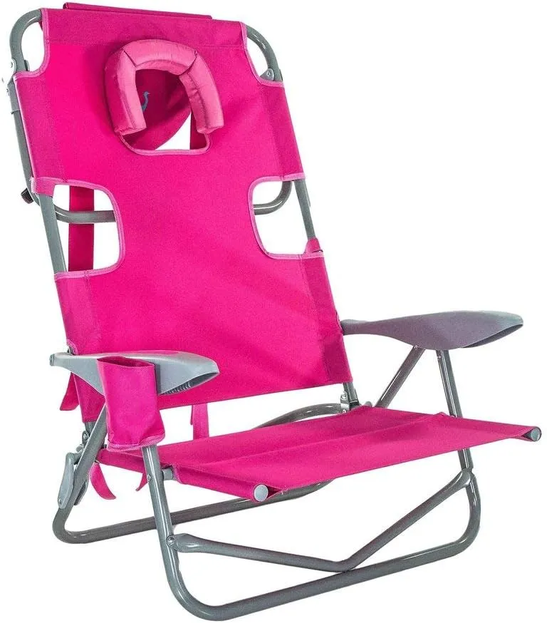 Ostrich On-Your-Back Outdoor 5 Position Reclining Beach Lake Chair (2 Pack)