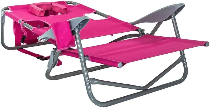 Ostrich On-Your-Back Outdoor 5 Position Reclining Beach Lake Chair (2 Pack)