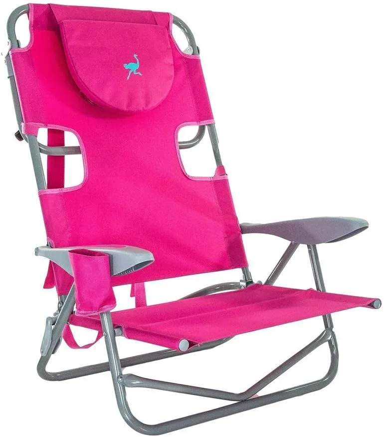 Ostrich On-Your-Back Outdoor 5 Position Reclining Beach Lake Chair (2 Pack)
