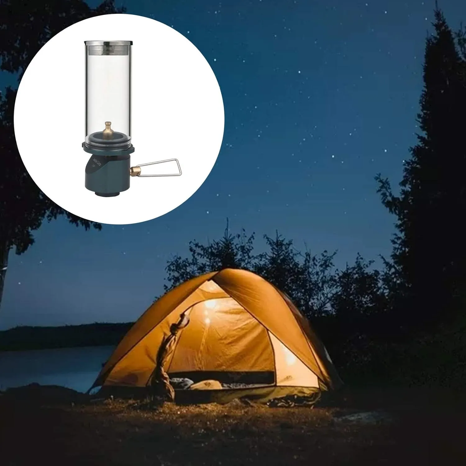 Outdoor Camping Light Dreamlike Glass Cover Illumination Light Camp Tent Lighting Lamp