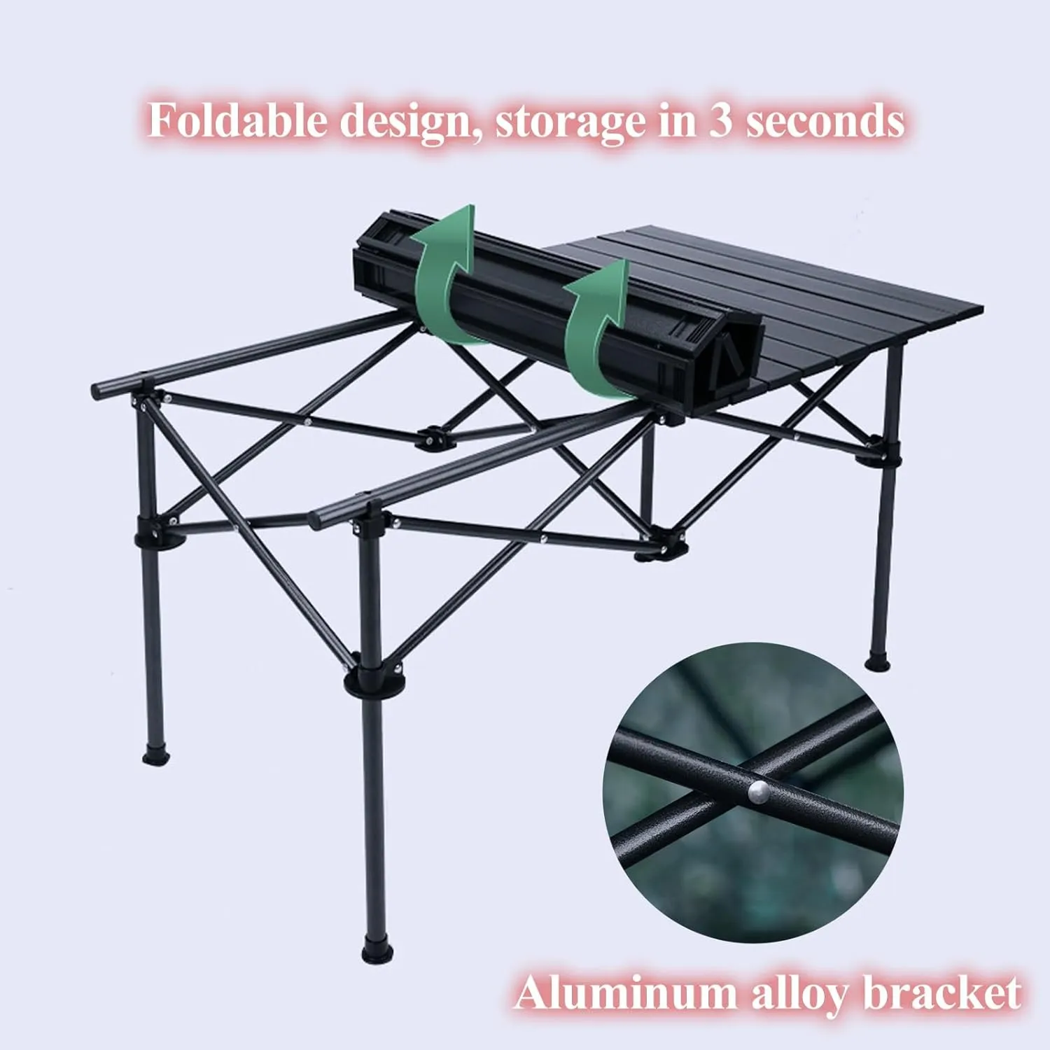 Outdoor Camping Tables That Fold Up Lightweight, Sturdy Aluminum Camping Table Seats 4 & Carry Bag Included; Great for Camping, Tailgating, Grilling, & More