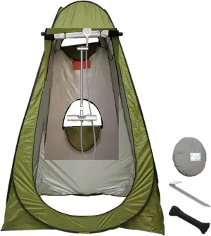 Outdoor Popping Shower Tent Camping, Portable Toilet Tent Outdoor, Easy Setup Beach Camping Hiking, Tent Camp Bathroom Dressing Room, Instant Tent Sun Shelter Green One Size