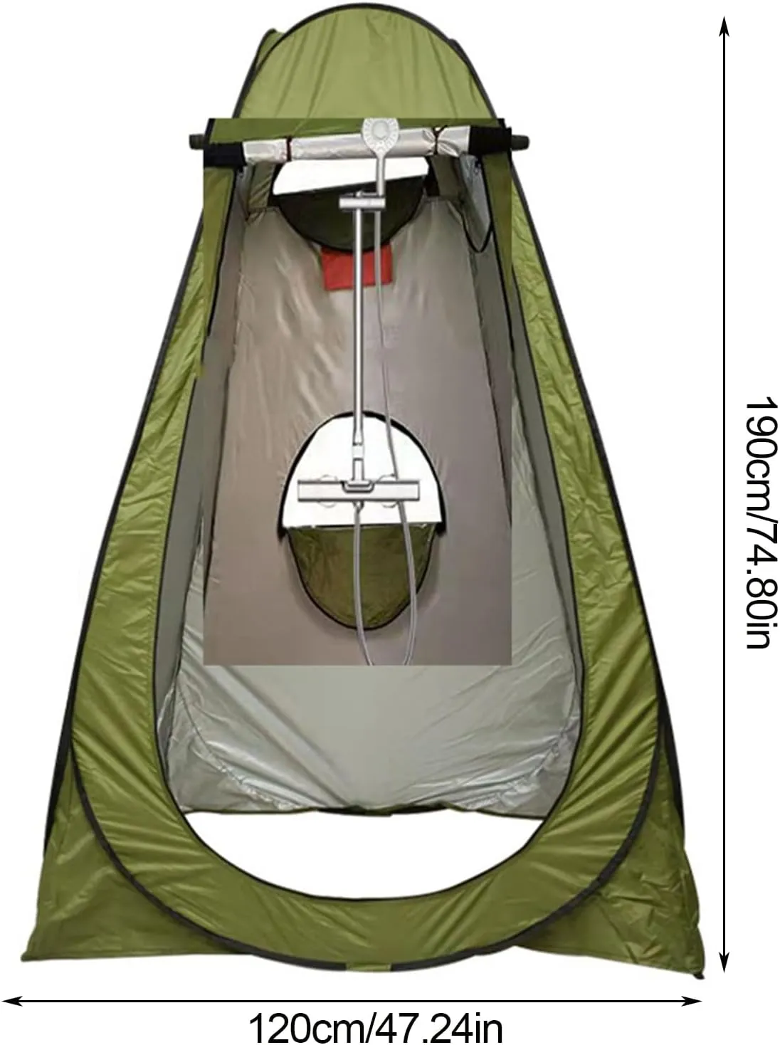 Outdoor Popping Shower Tent Camping, Portable Toilet Tent Outdoor, Easy Setup Beach Camping Hiking, Tent Camp Bathroom Dressing Room, Instant Tent Sun Shelter Green One Size