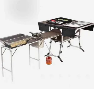 Outdoor Portable Mobile Kitchen Folding Stove Barbecue Table Self-Driving Travel Equipment Field Stove Car Kitchen Box