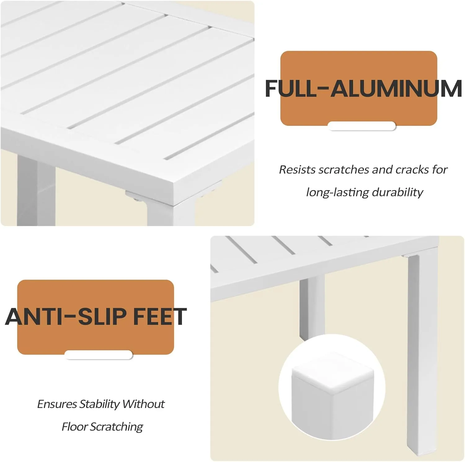 Outdoor Side Table Aluminum Small Outdoor Coffee Table Metal Outdoor End Table Outside Side Table for Patio Garden Bistro Poolside