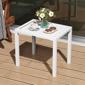 Outdoor Side Table Aluminum Small Outdoor Coffee Table Metal Outdoor End Table Outside Side Table for Patio Garden Bistro Poolside
